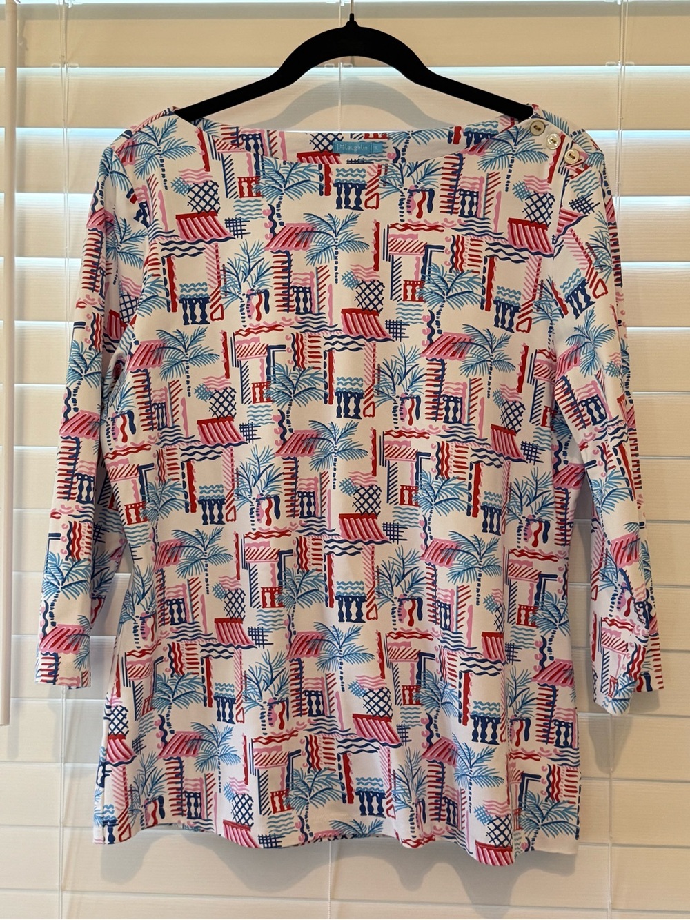 J. McLaughlin Women’s boatneck, catalina cloth top - XL, red, white, blue